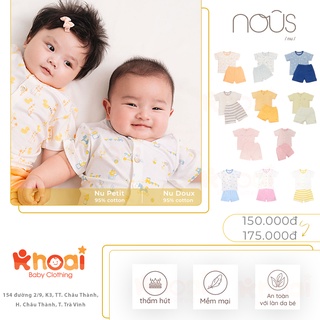 Tổng hợp bộ cài thẳng cộc Nous cho bé - Chất liệu Nu air, Nu petit, Nu doux 95% cotton thiên nhiên