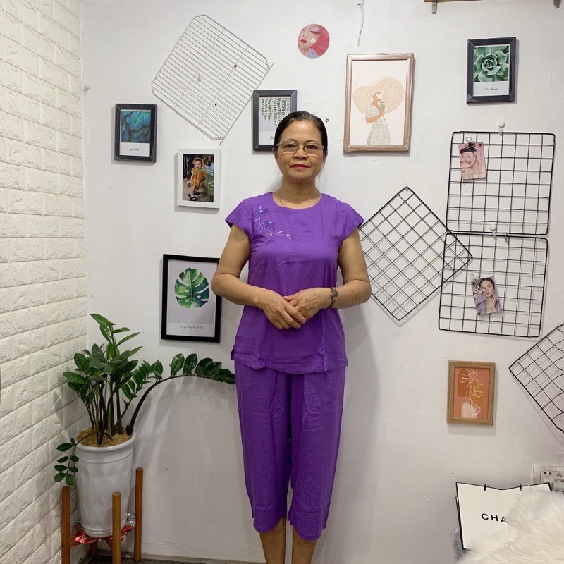 Bộ Lanh Trung Niên Cho Mẹ  Bộ Tole Vải Việt Thắng Cao Cấp