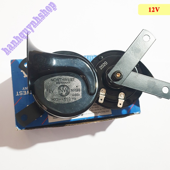 Bộ 2 Còi Sên Ô Tô Xe Hơi 12V Hoặc 24V NorthWest Màu Đen 410Hz 510Hz