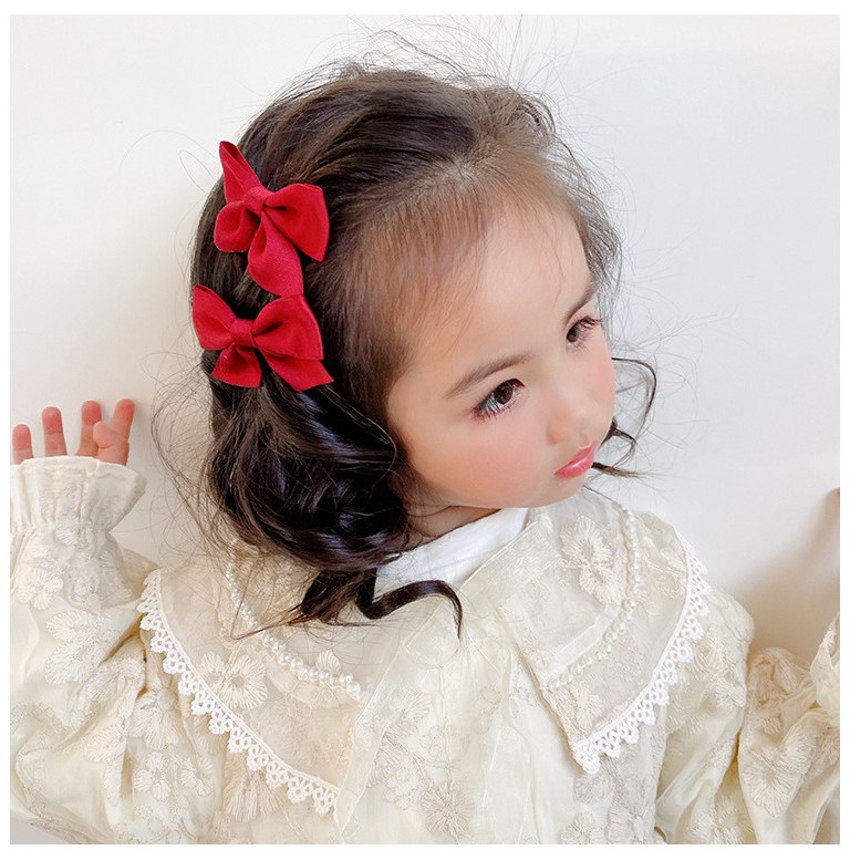 Bộ 2 kẹp tóc hình nơ phong cách xinh xắn cho bé gái