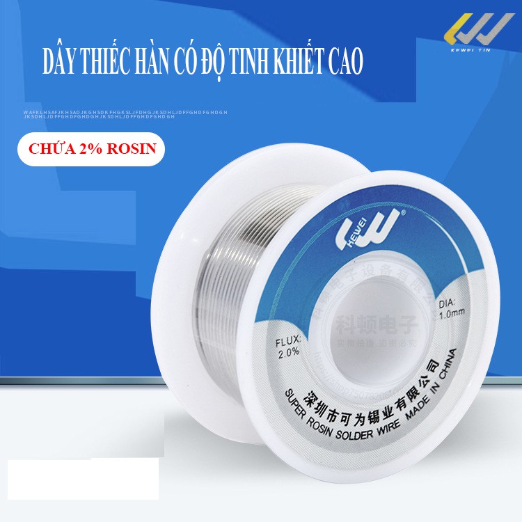 Cuộn dây thiếc hàn tinh khiết 60gram - 0,8mm , dây hàn lõi Rosin - Hàng chuẩn