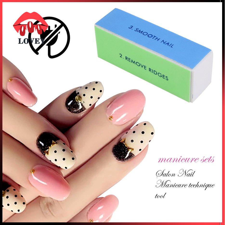 lovey★Women Acrylic Nail Art Tips Buffer Buffing Sanding Block 4 Way File Salon