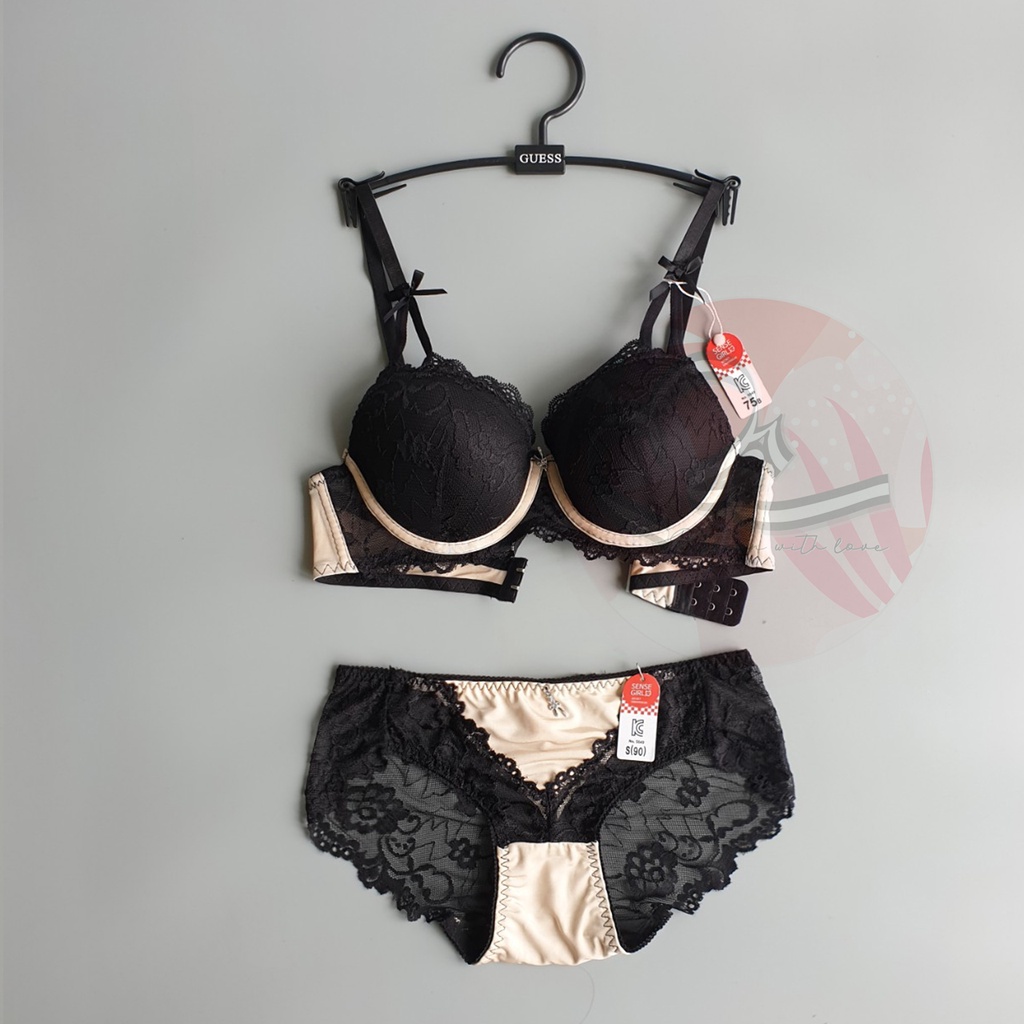 Bộ đồ lót ren gom đẩy khuôn ngực tốt xuất khẩu nội địa Hàn Quốc số 22