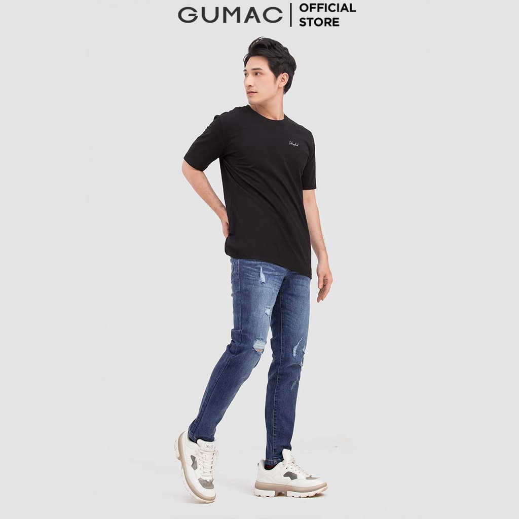 Áo thun nam in họa tiết GUMAC form basic, phong cách hiện đại lịch lãm ATNB834