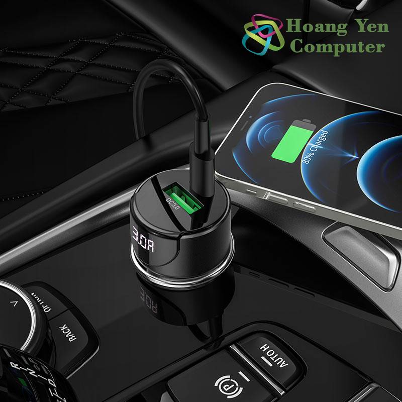 Cốc Sạc Nhanh Xe Hơi Hoco Z42  - BH 1 Năm Chính Hãng - Hoàng Yến Computer