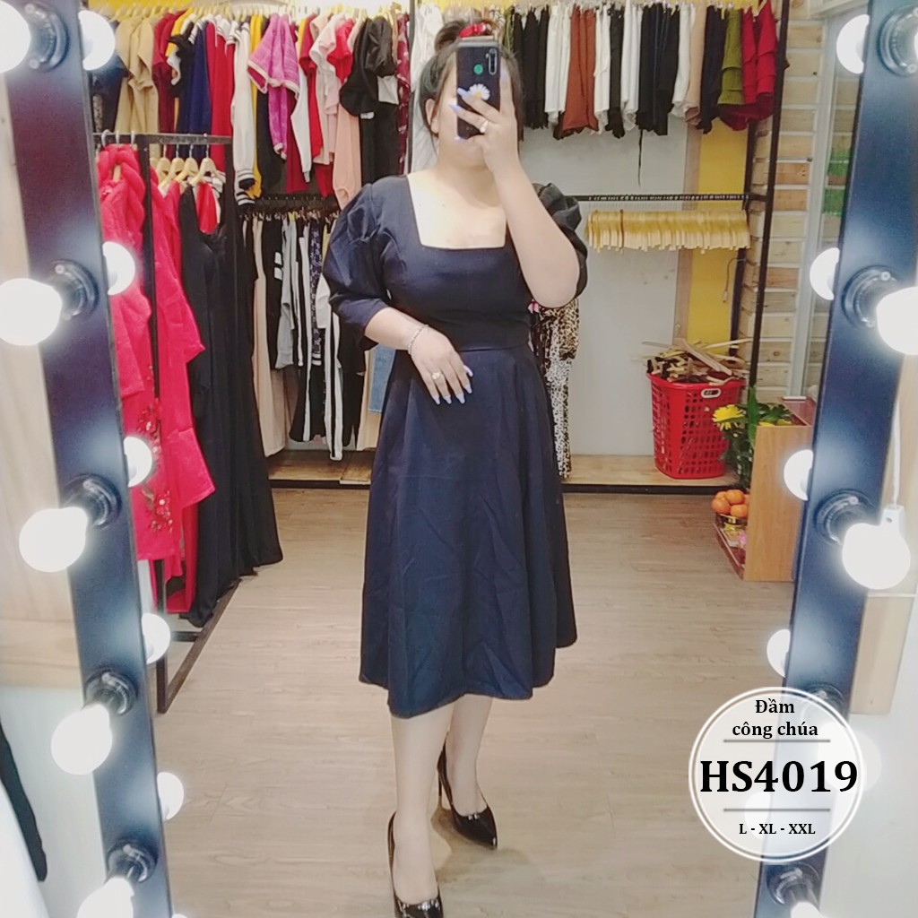 Đầm bigsize nữ dáng xòe công chúa HS4019 - Váy bigsize dự tiệc, đi chơi  - Màu Đen, Trắng, Nude - Size 65-90kg L XL XXL | BigBuy360 - bigbuy360.vn