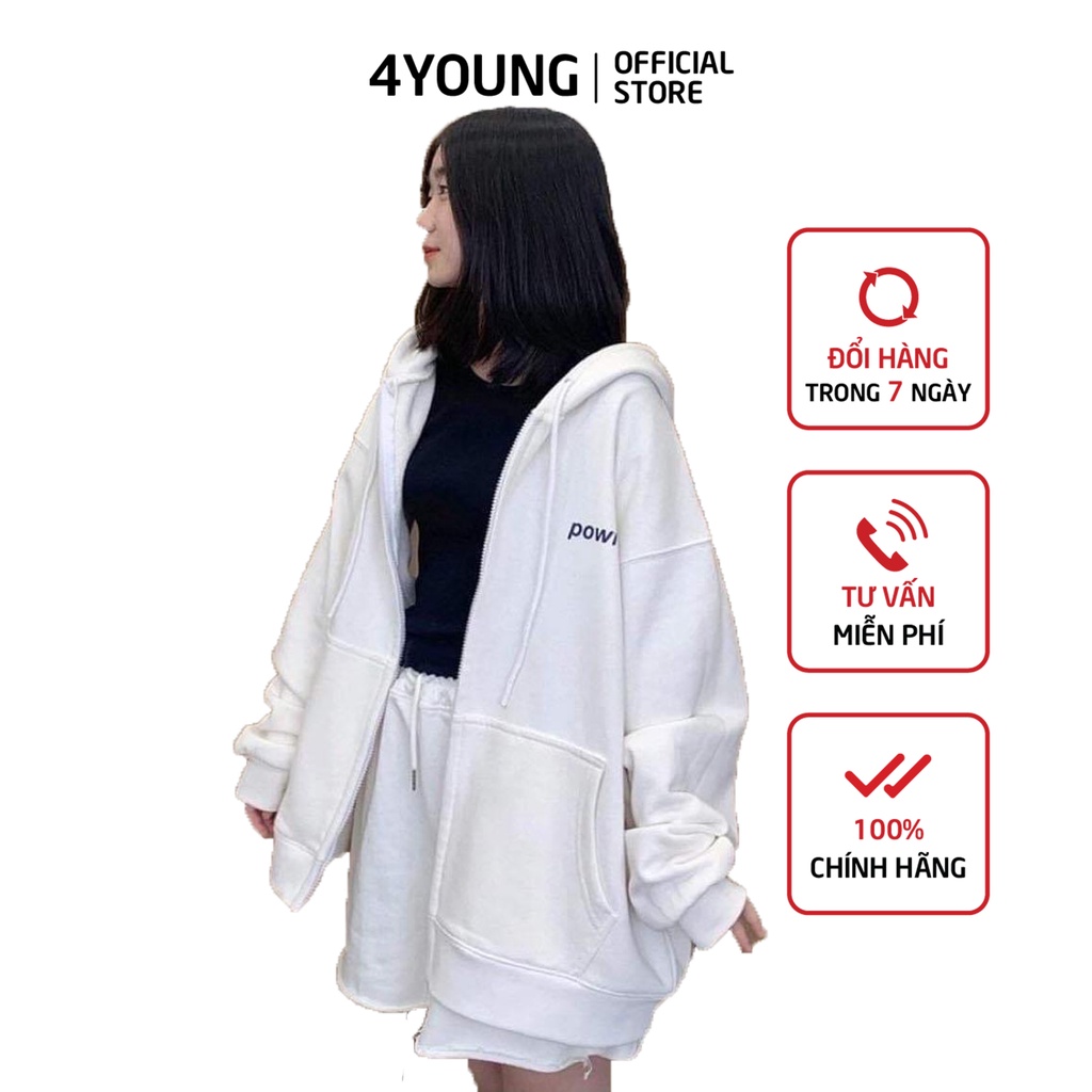 Áo khoác  hoodie nữ fomr rộng Hàn Quốc đủ size đủ màu POWR