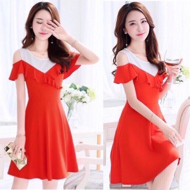 🍒Đầm xoè trễ vai