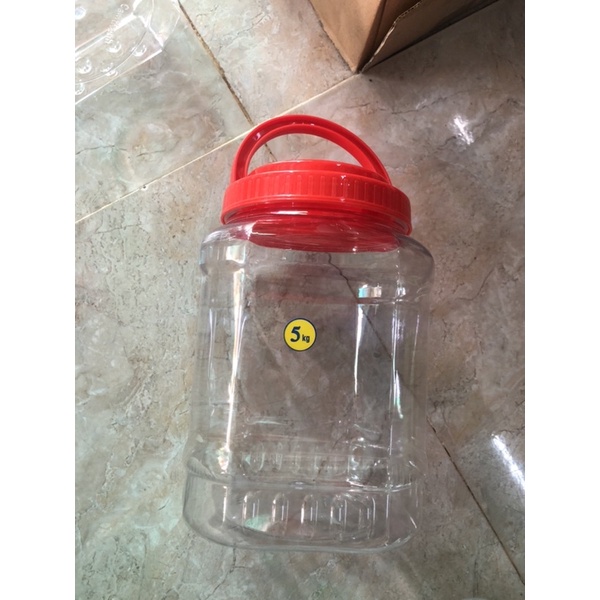 Hủ nhựa tròn hủ vuông trong hoa văn có nắp kèm quai  - DUY TÂN -5kg 7kg 10kg