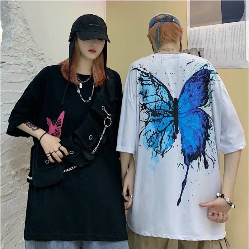 [Mã SKAMSALE06 giảm 10% tối đa 100K đơn 150K] Áo thun unisex from rộng cổ tròn tay lỡ freesize 38 - 70kg áo bướm | BigBuy360 - bigbuy360.vn