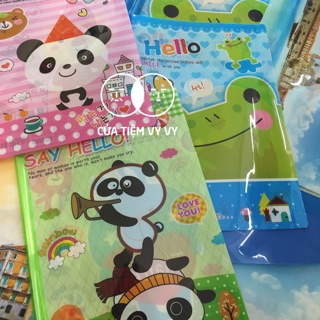 Bìa kẹp đựng tài liệu, bài kiểm tra có nút bấm hoặc dạng kẹp in hình dễ thương đồng giá nhiều mẫu