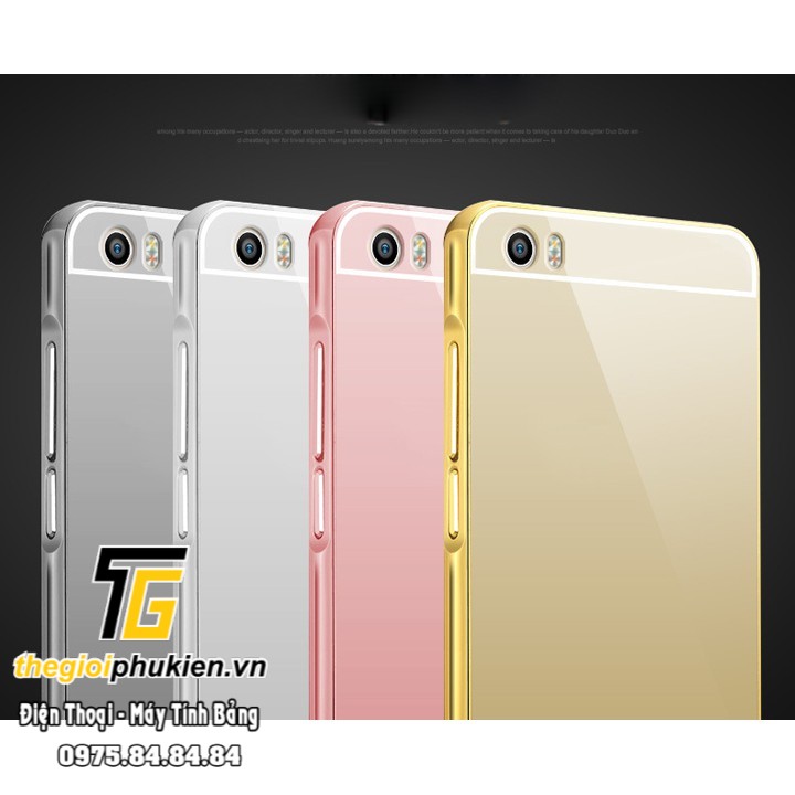Ốp lưng Xiaomi Mi5 tráng gương viền kim loại