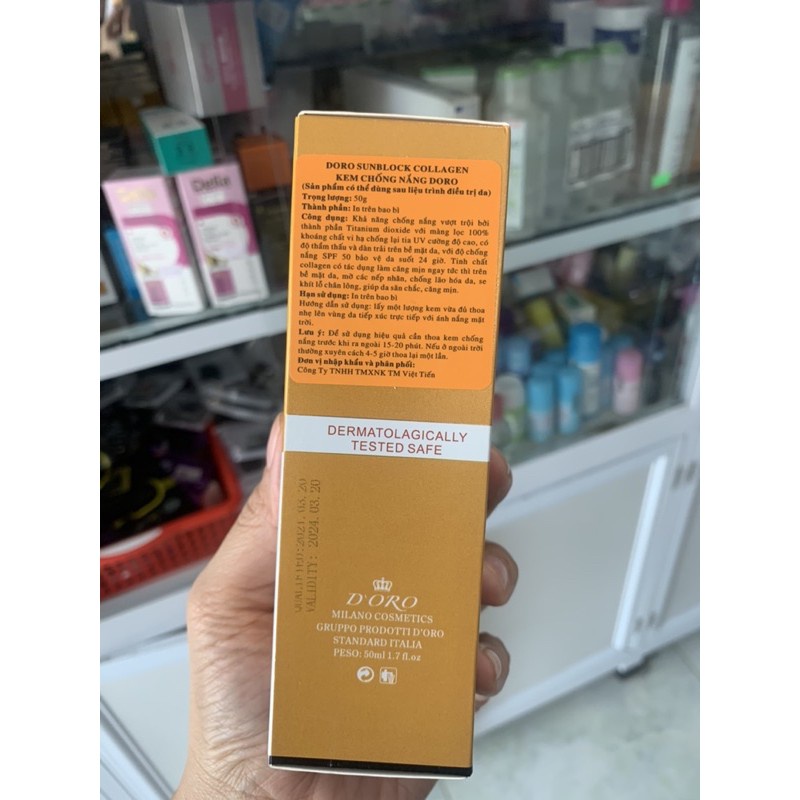 [ GIÁ SỈ]Kem chống nắng cao cấp Doro Collagen Q10 SPF 50/PA+++ nhập khẩu chính hãng Italia 50ml