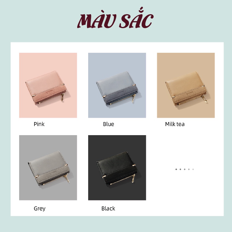 Ví nữ ngắn mini thời trang chính hãng TAILIAN nhỏ gọn nhiều ngăn đựng tiền da cao cấp cực đẹp giá rẻ TM01 - Tukado