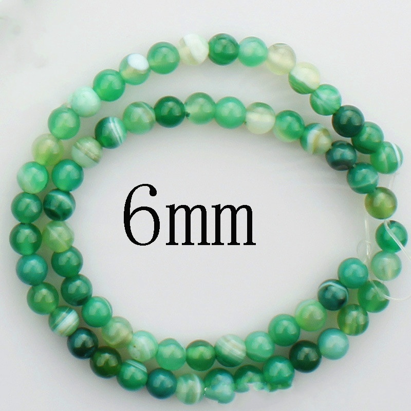 Chuỗi Hạt Đá Mã Não Nhân Tạo Màu Xanh Lá 4-12mm Dùng Làm Đồ Trang Sức Thủ Công