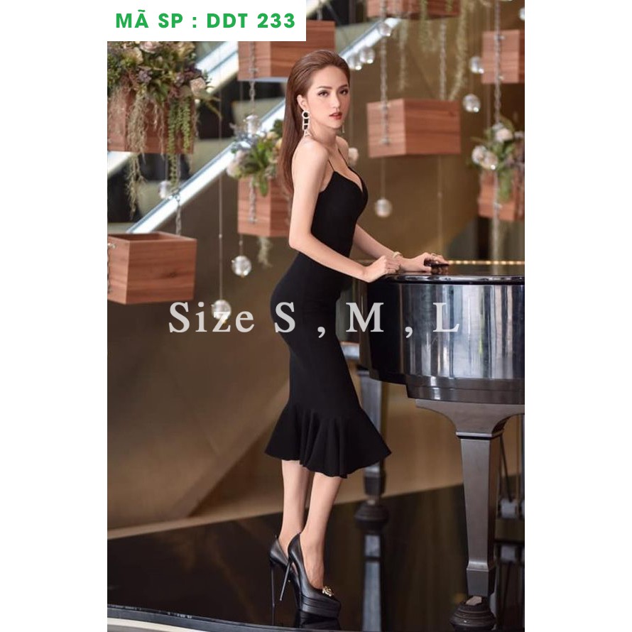 Đầm ôm body hai dây hở lưng phối đuôi cá sang trọng thoitranghd