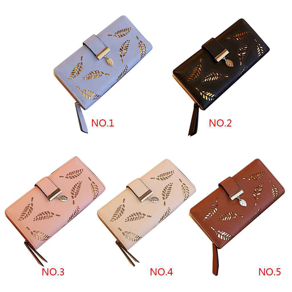 Ví da dài đựng thẻ gập đôi cho nữ túi