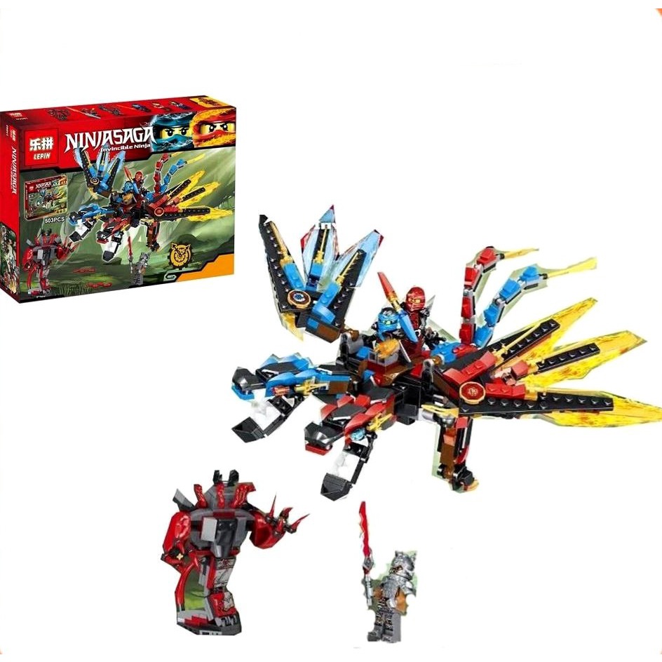 Đồ Chơi Lắp Ráp Ninja rồng 2 đầu chiến đấu phun lửa 06048/528 mảnh