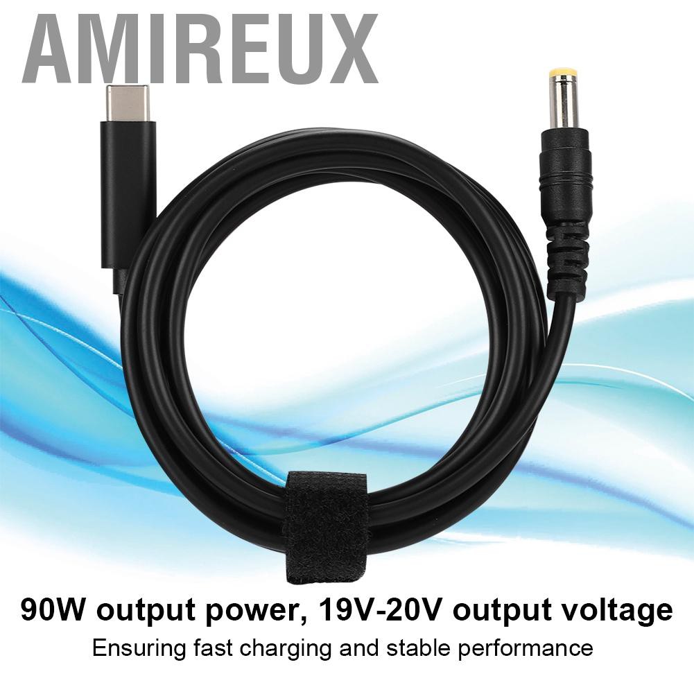 💥Hàng Sẵn Amireux Cáp chuyển đổi cổng cắm Type-C 5.5mm x 2.5mm 90w 19v-20v chất lượng cao Dây cáp sạc nhanh chuyển đổi jack Type-C sang 5.5mm x 2.5mm cho laptop/Notebook/máy tính bàn