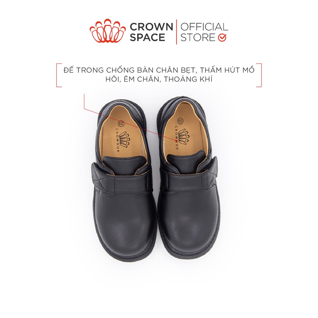 Giày đi học màu đen cho bé trai Crown Space CRUK165