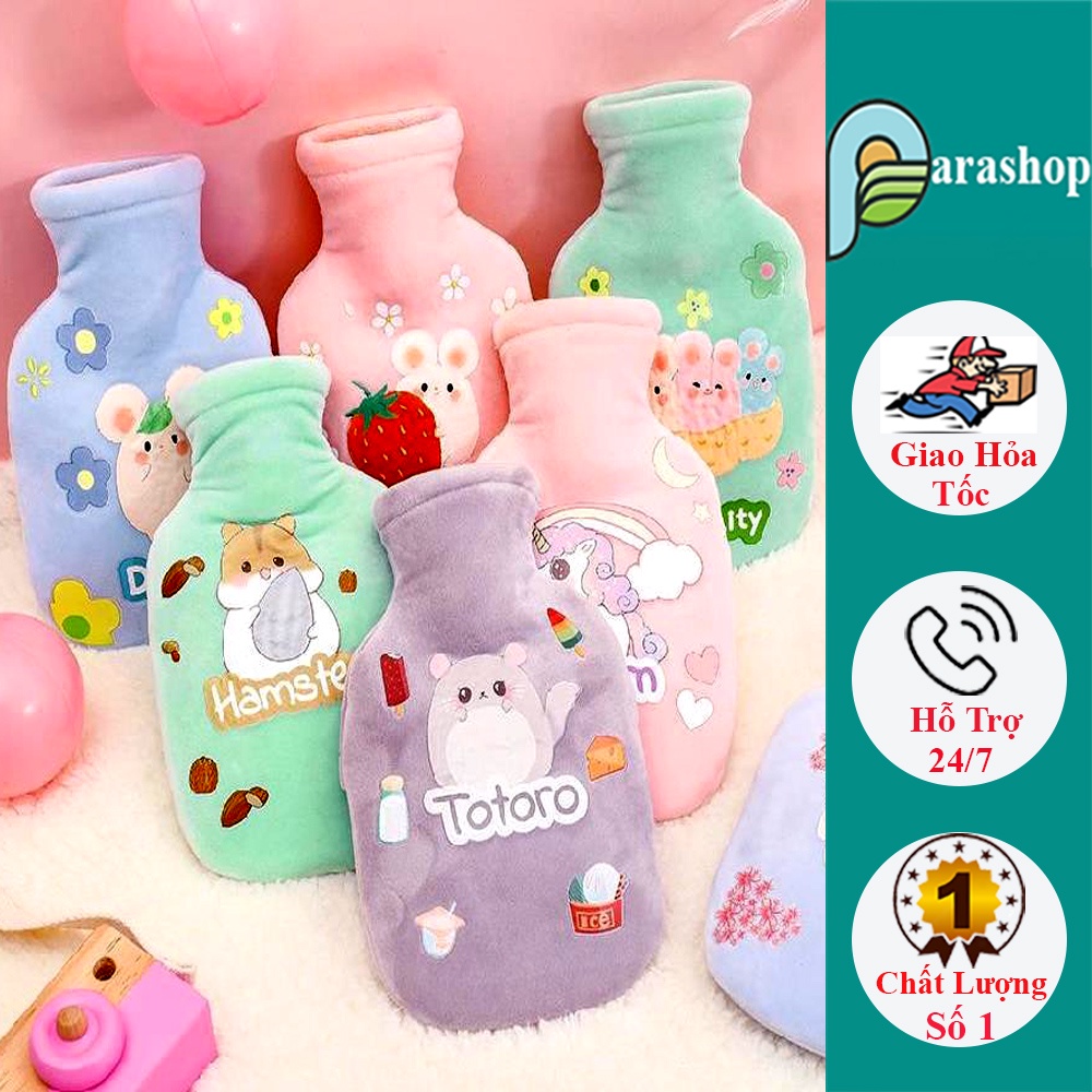 Túi chườm nóng lạnh, túi chườm bụng kinh giảm đau hạ sốt giữ nhiệt 350ml (giao ngẫu nhiên)