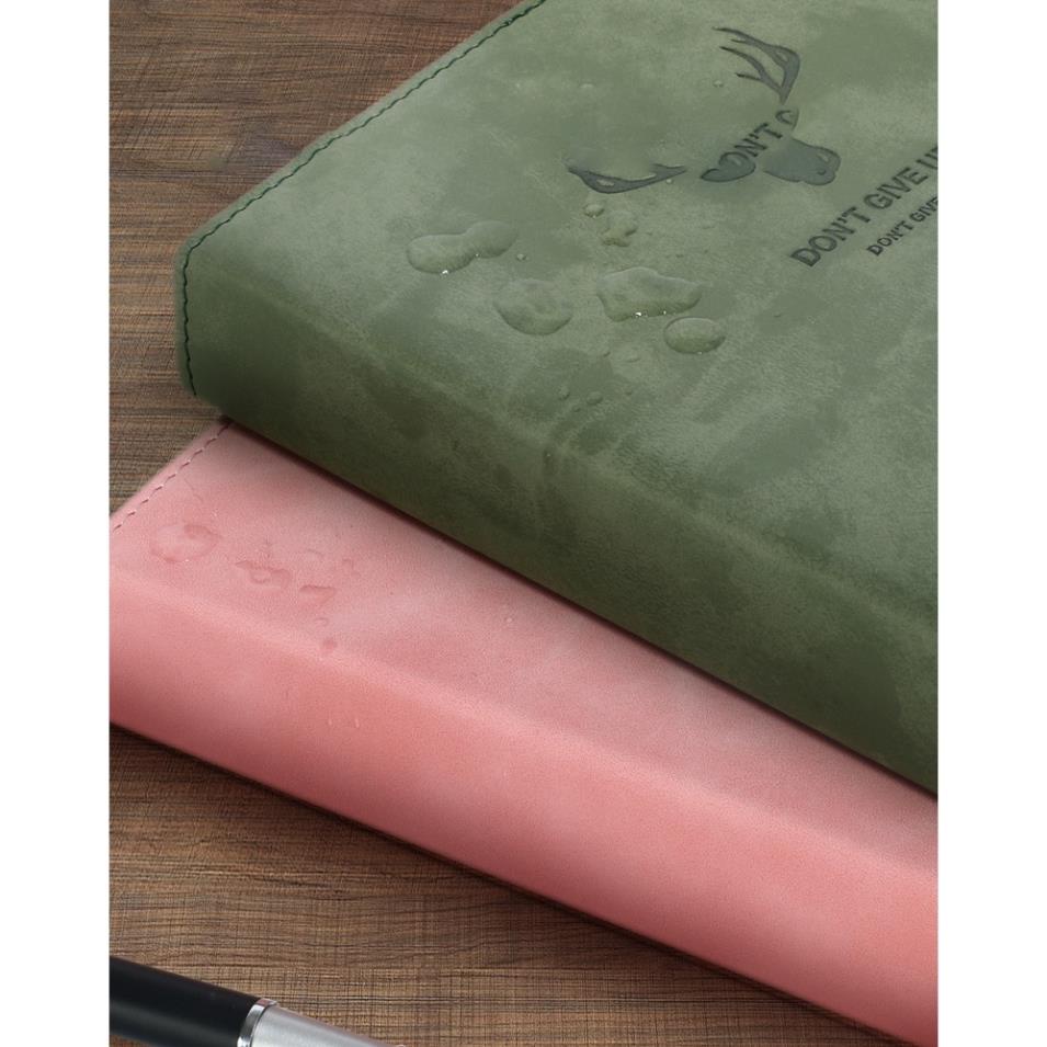 Sổ tay bìa da KOLANO sổ tay ghi chép size A5 200 trang họa tiết hươu Don't Give Up cá tính SN-001371