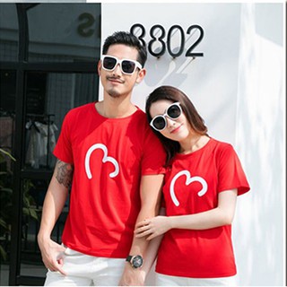 Áo Thun Gia Đình Màu Đỏ In Hình Trái Tim DLX