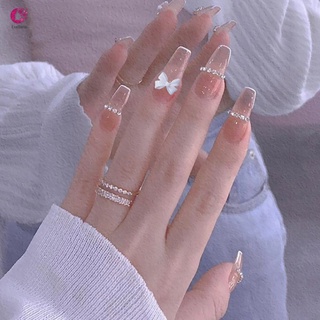 [Hàng mới về] Set 24 móng tay giả đính đá toàn diện thời trang dành cho bạn nữ