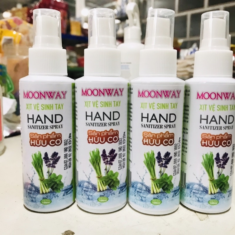 Xịt Rửa Tay Khô Hữu Cơ MOONWAY 100ml
