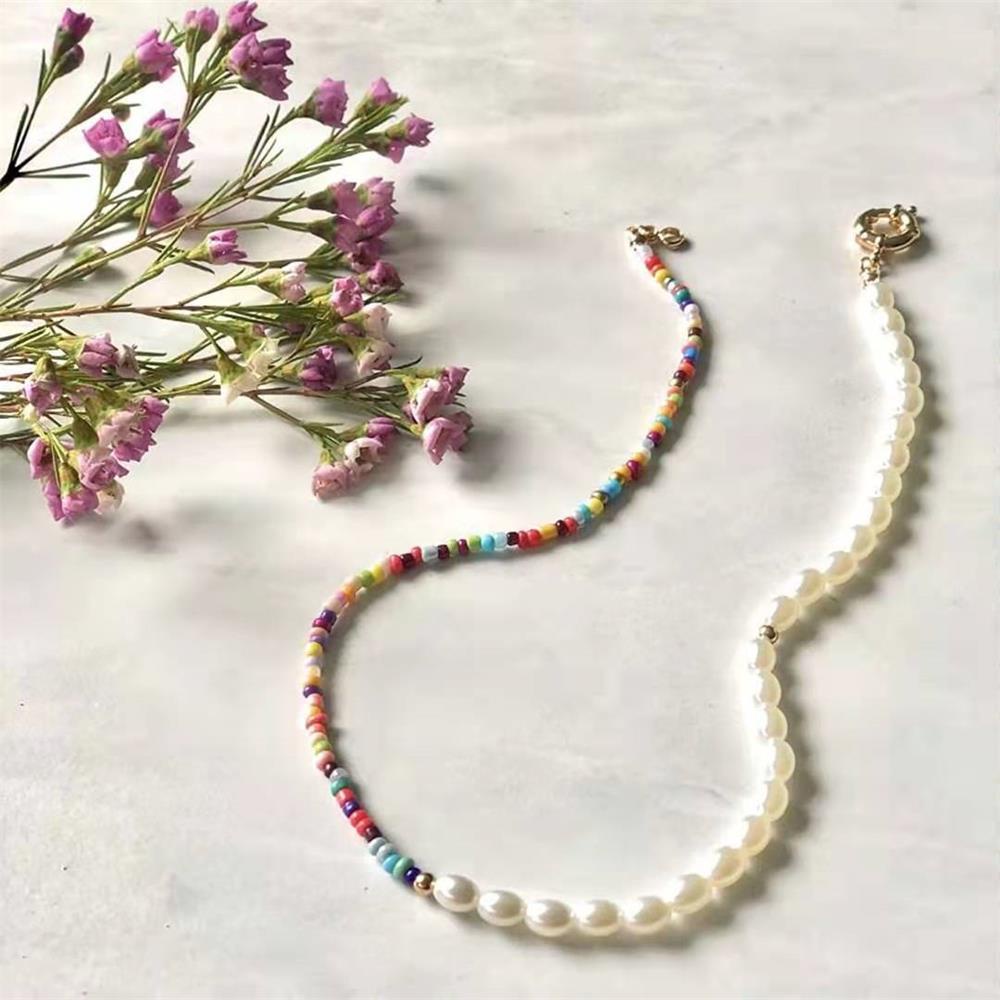 Vòng cổ Ngọc Trai Nhiều Màu Phong Cách Bohemian Dành Cho Nữ