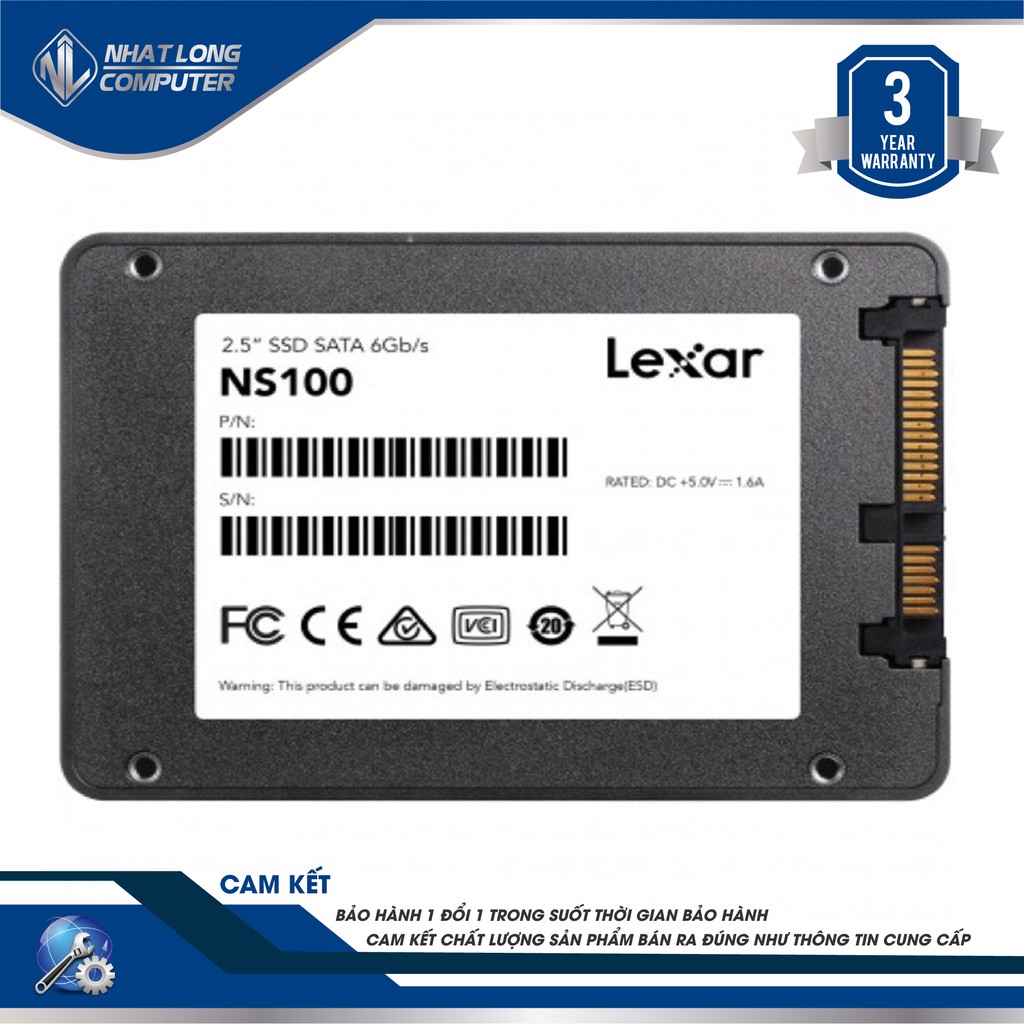 Ổ Cứng SSD Lexar 120GB NS100 2.5 inch SATA III - Hàng chính hãng , Thương hiệu Mỹ