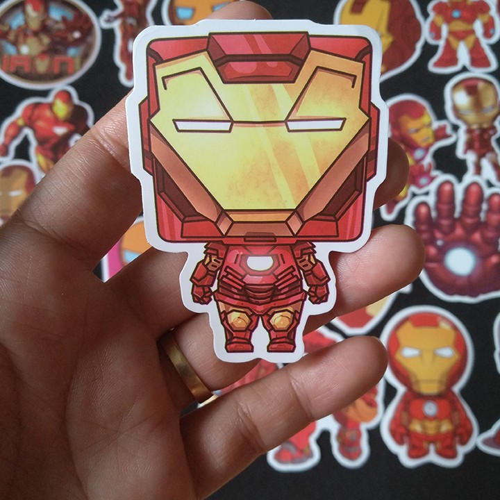 Bộ Sticker dán cao cấp chủ đề IRON MAN - NGƯỜI SẮT - Dùng dán Xe, dán mũ bảo hiểm, dán Laptop...