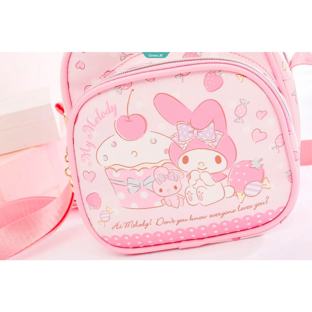 SANRIO Túi Đeo Vai Đựng Tiền Xu Họa Tiết Hoạt Hình Dễ Thương Cho Bé Gái