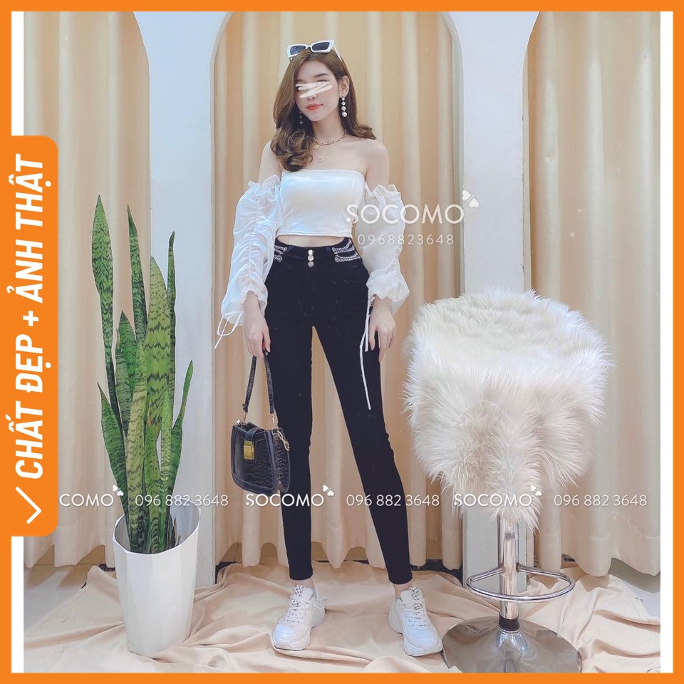 Áo trễ vai tay tơ rút zúm - Hàng loại 1, chất đẹp - Giá tốt - 100% ảnh Socomo tự chụp