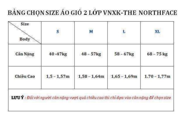 ÁO GIÓ TNF 3 LỚP