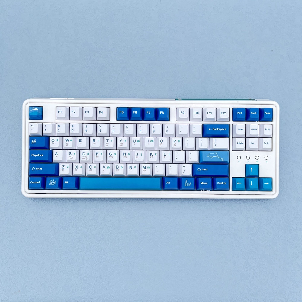 134 Phím Azure Ocean Keycap Cherry Profile PBT Dye Sub Bàn phím cơ Keycaps