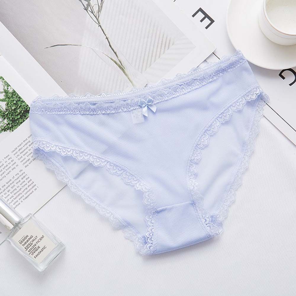 Quần lót cotton phối ren lưới xuyên thấu thoáng khí thời trang quyến rũ cho nữ