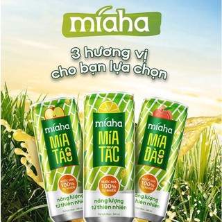 thùng 24 lon nước mía tự nhiên míaha