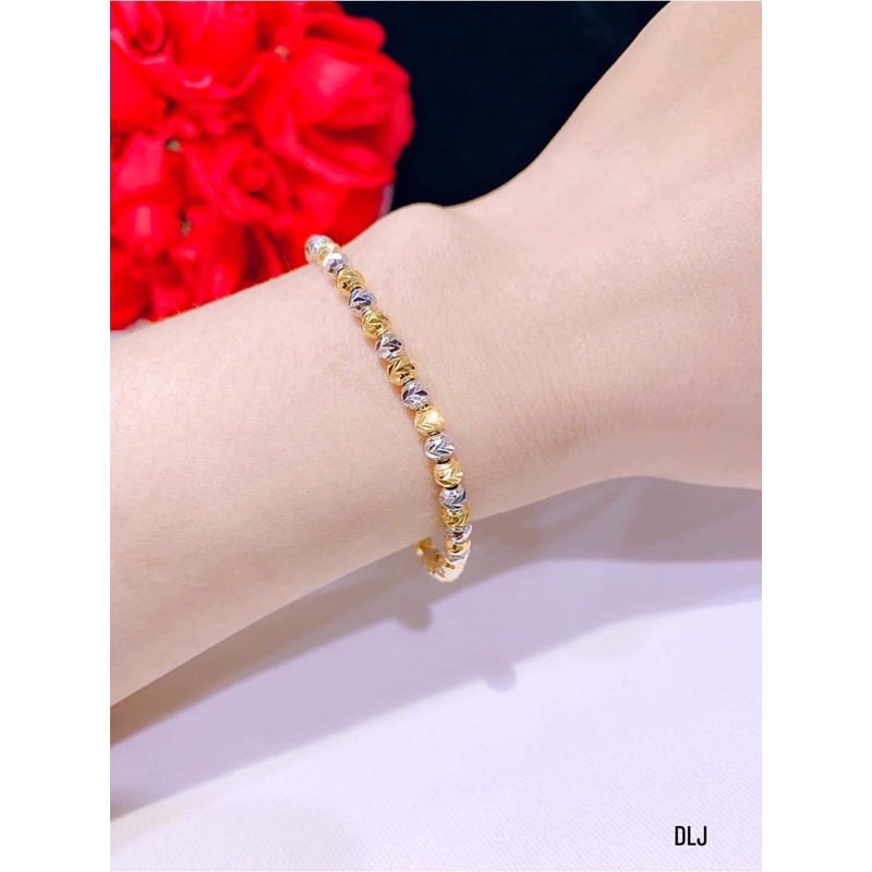 Lắc tay xi 2 màu vàng và bạch kim siêu xinh và sang,như vàng ý luôn nha các chị yêu