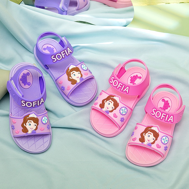 Dép Sandal Đế Mềm Chống Trượt Phong Cách Disney Sophia Thời Trang Mùa Hè Dành Cho Bé Gái xqwld54-XQW