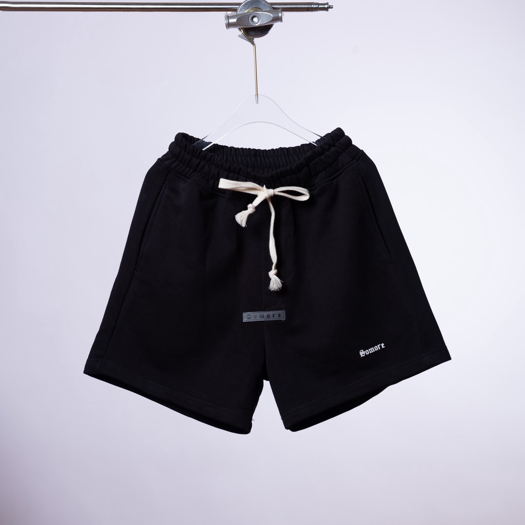 Quần short thun nam nữ basic Somore đen - Quần đùi unisex