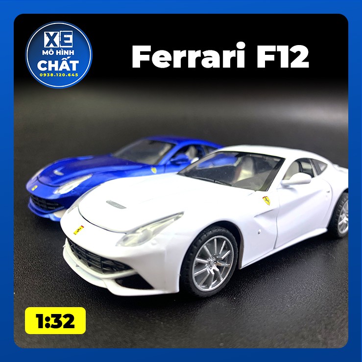 Xe Ferrari F12 mô hình tĩnh bằng kim loại Có Đèn Và Nhạc Tỉ Lệ 1:32