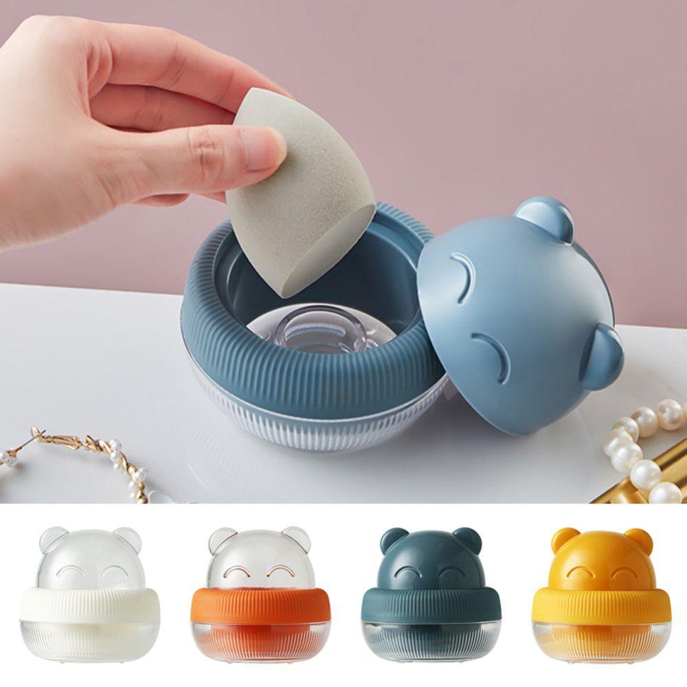 Hộp Đựng Mút Trang Điểm Trong Suốt Hình Trứng Hoạt Hình Giá Đỡ