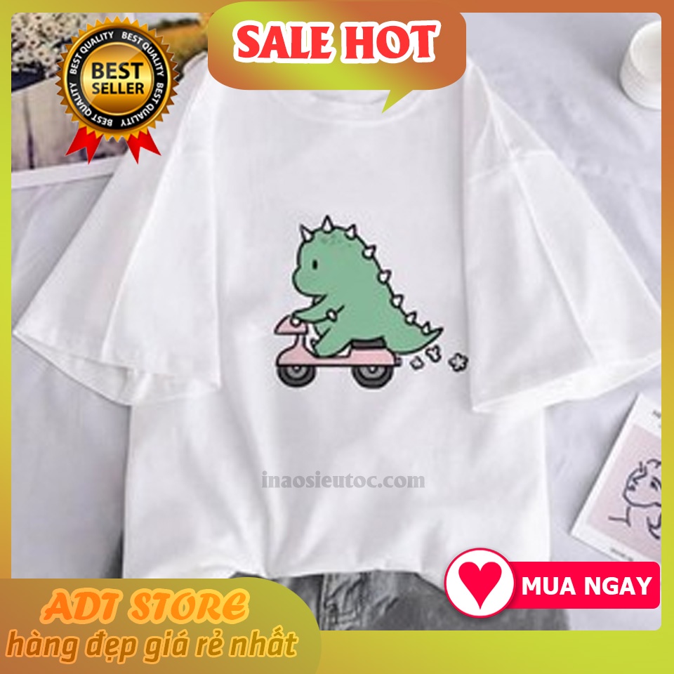 ÁO PHÔNG ĐÔI NAM NỮ IN HÌNH KHỦNG LONG CUTE HOT giá rẻ
