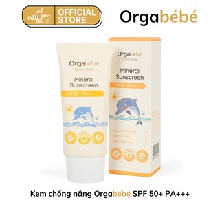 Hàn- kem chống nắng hữu cơ orgabebe spf 50pa+++ cho bé từ 3 tháng tuổi, sơ sinh