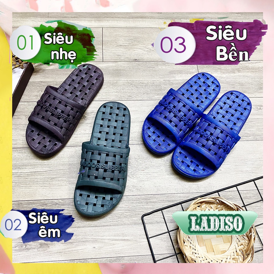 Dép nam LADISO dùng đi trong nhà tolet chất liệu cao cấp siêu êm không xẹp lún có lỗ thoáng khí cực kì thoải mái TT352