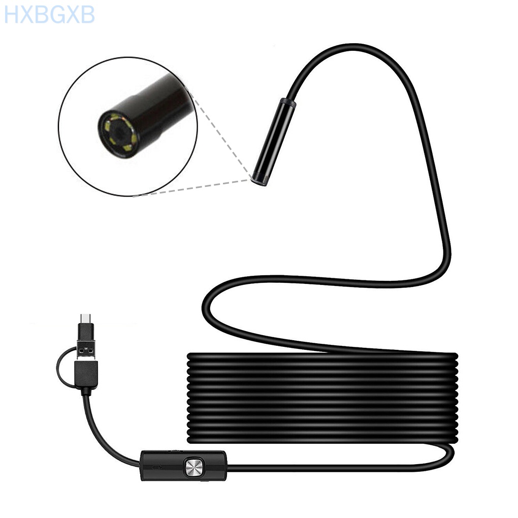 HXBG Endoscope Camera Phone USB Inspection Camera Computer IP67 Waterproof 5.5mm LED Endoscope, 1m