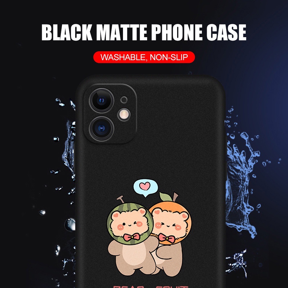 Ốp điện thoại TPU nhám chống rơi hình gấu Xiaomi Pocophone F1 11T Pro Note 10 Mi 11 Lite Max 3 Redmi 9C 9 8 10 Lite Pro