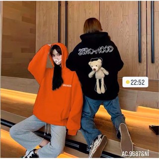 Áo nỉ mũ gấu sau lưng - C