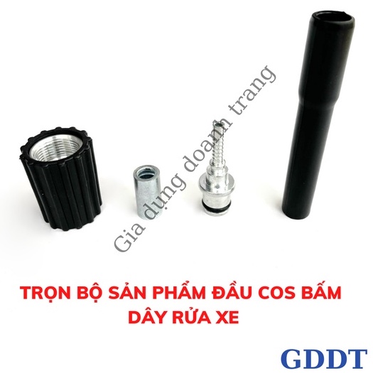 Đầu cos bấm dây áp lực máy rửa xe, Đầu cos ren trong 22mm cho dây rửa xe áp lực cao